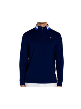 REDVANLY Men's Quarter-Zip Premium Athletic Long-Sleeves Pullover Golf Shirt XL